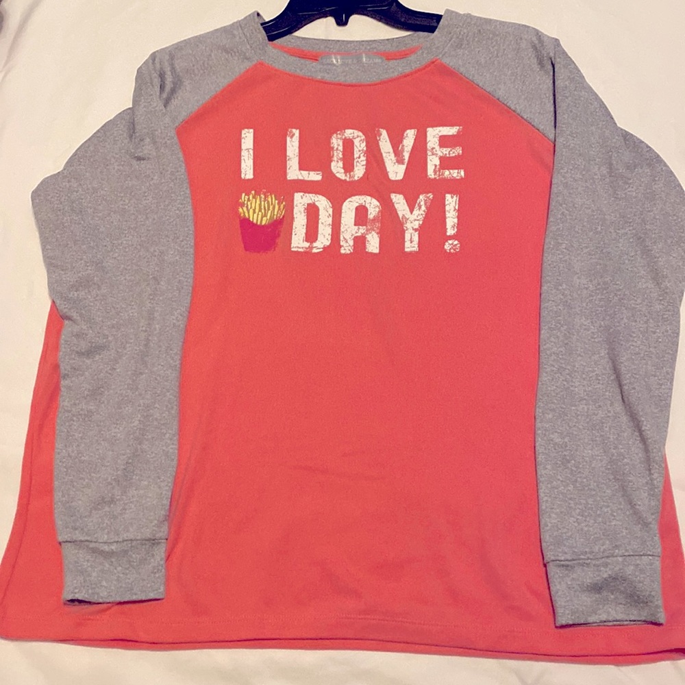 Peace Love & Dreams long sleeve knit “I Love Fries” shirt